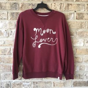 LA HEARTS MOON LOVER BURGUNDY SWEATSHIRT